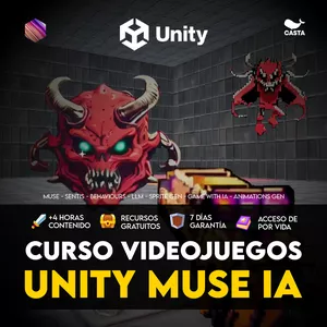 Imagen de portada para Curso online Unity Muse (IA) desarrollo videojuegos con Inteligencia artificial 