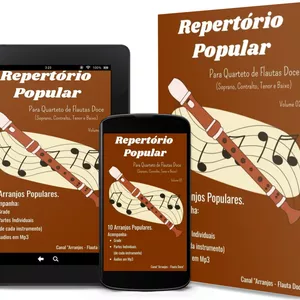 Imagem de capa para o Ebook REPERTÓRIO POPULAR - Quarteto de Flauta Doce Vol. 02