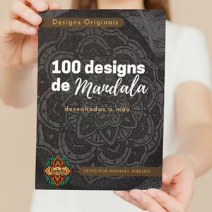 Imagem de capa para o Ebook E-book 100 Designs de Mandalas