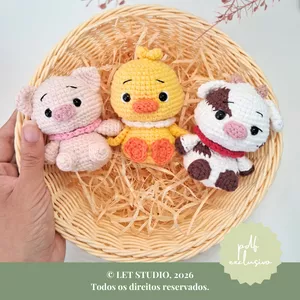 Imagem de capa para o Ebook Coleção fazendinha - padrão de amigurumi