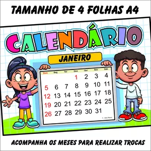 Imagem de capa para o Ebook CALENDÁRIO PARA SALA DE AULA
