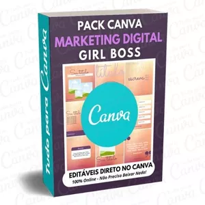 Imagem de capa para o Curso online Pack Canva Editável - Marketing Digital Girl Boss + 5 Kits Bônus