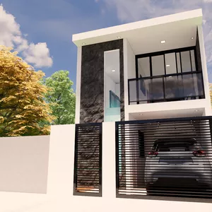 Imagem de capa para o Curso online Projeto editável Sobrado moderno para terreno 5x12 REF.59