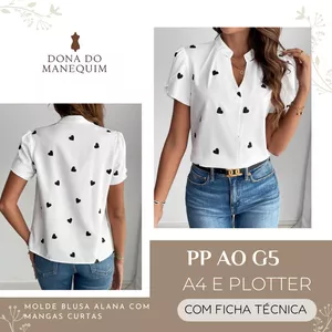 Imagem de capa para o Ebook MOLDE BLUSA ALANA DE MANGAS CURTA