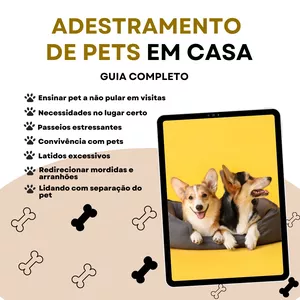 Imagem de capa para o Ebook E-book adestramento de pets em casa