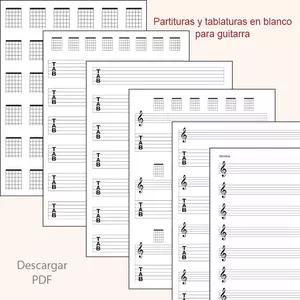 Imagen de portada para Ebook Partituras y Tablaturas en blanco para Guitarra