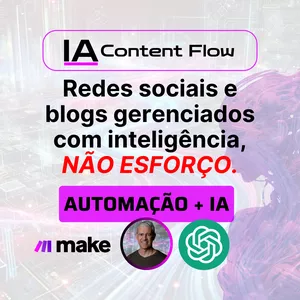 Imagem de capa para o Curso online Curso de Automação de Redes Sociais e Blogs - IA Content Flow