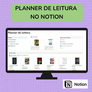 Imagem de capa para o Curso online Planner de Leitura no Notion - Organize suas leituras e a sua estante!
