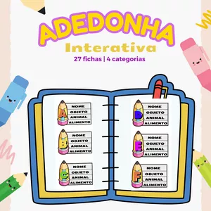 Imagem de capa para o Ebook Adedonha Interativa – Fichas para o Caderno