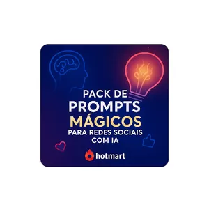 Imagem de capa para o Curso online Pack de Prompts Mágicos para Redes Sociais com IA - Edição Premium