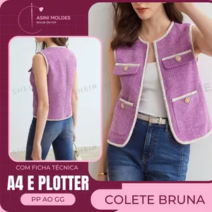 Imagem de capa para o Ebook Colete Bruna - Molde em PDF 