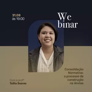 Imagem de capa para o Curso online Webinar: Consolidação Normativa:  O Processo de Construção na Anvisa