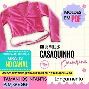 Imagem de capa para o Ebook 004- Molde Casaquinho de Ballet - Tamanhos INFANTIS