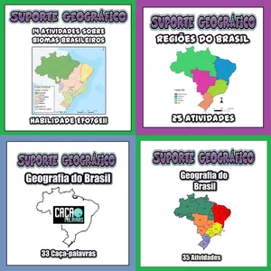 Imagem de capa para o Ebook Combo 137 atividades sobre a geografia do Brasil 🌟