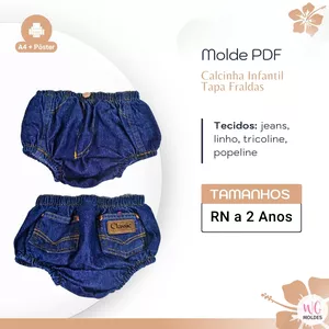 Imagem de capa para o Ebook MOLDE CALCINHA INFANTIL TAPA FRALDAS