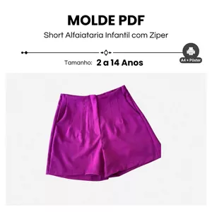 Imagem de capa para o Ebook MOLDE SHORT INFANTIL COM PREGAS NA FRENTE