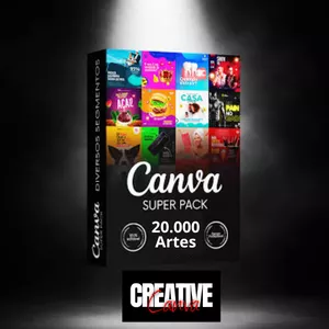Imagem de capa para o Ebook MEGA PACK CANVA +20MIL ARTES EDITÁVEIS 