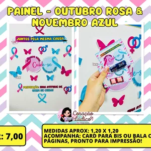 Imagem de capa para o Ebook 💗💙 Painel lindíssimo Outubro Rosa &amp; Novembro Azul 💙💗