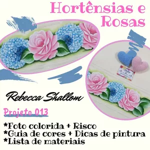 Imagem de capa para o Ebook Projeto 013 - Hortênsias e Rosas