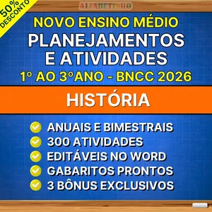 Imagem do curso HISTÓRIA - Planejamentos e Atividades - Ensino Médio - BNCC 2026