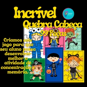 Imagem de capa para o Ebook Kit 6 Jogos de Quebra Cabeça Fantasia Carnaval Kids