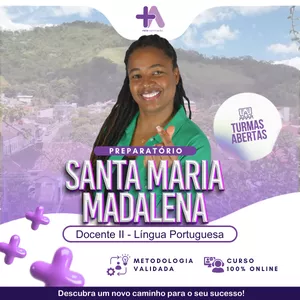 Imagem de capa para o Curso online Preparatório Santa Maria Madalena | +Aprovação – Docente II - Língua Portuguesa 