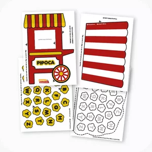 Imagem de capa para o Ebook Carrinho de Pipoca (letras e Números)