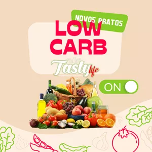 Imagem de capa para o Ebook Cardápio LOW CARB e Comidinhas Saudáveis