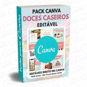 Imagem principal do produto Canva Pack Editável - Doces Caseiros + 5 Kits Bônus
