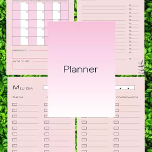 Imagem de capa para o Ebook Planner mensal e semanal Rosa 