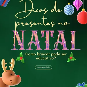 Imagem de capa para o Ebook Presentes de Natal pensados para estimular a criatividade, a imaginação e a expressão das crianças.