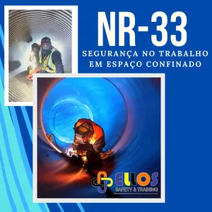 Imagem de capa para o Curso online  NR-33 16H - Capacitação de Trabalhadores Autorizados e Vigias em Espaço Confinado  Semi-presencial