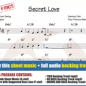 Cover image for Online course Secret Love (Sheet Music + Backing Tracks)