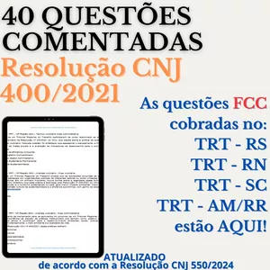 Imagem de capa para o Ebook 40 questões comentadas da Resolução CNJ 400/2021  