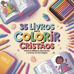 Imagem de capa para o Ebook 35 Livros para Colorir Cristãos