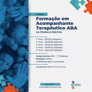 Imagem de capa para o Curso online Formação em Acompanhante Terapêutico ABA - Da Teoria à Prática