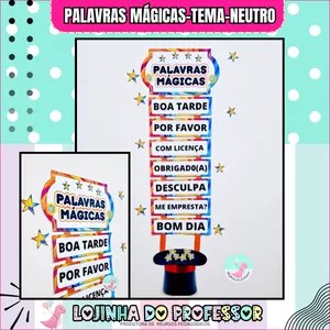 Imagem de capa para o Ebook Cartaz- Palavras mágicas - tema:neutro