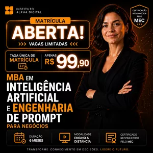 Imagem do curso Inteligência Artificial e Engenharia de Prompt para Negócios 