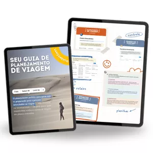 Imagem de capa para o Ebook Planilha de Planejamento de Viagem e Intercâmbio — por Viagens da Fer