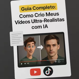 Imagem de capa para o Ebook 🔥 Como Criar Vídeos Ultra-Realistas com IA — Guia Completo Passo a Passo 📚