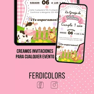 Imagen de portada para Curso online INVITACION DE GRANJA PARA NIÑA