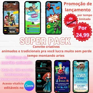 Imagem de capa para o Ebook Pack convite animado e tradicional 