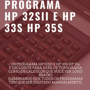 PROGRAMAS HP 32SII E HP 33S HP 35s por Sebastião Lima