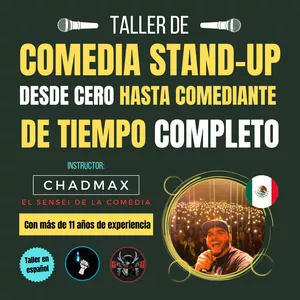 Imagen de portada para Curso online Taller de Comedia Stand-up DESDE CERO hasta comediante de tiempo completo. 