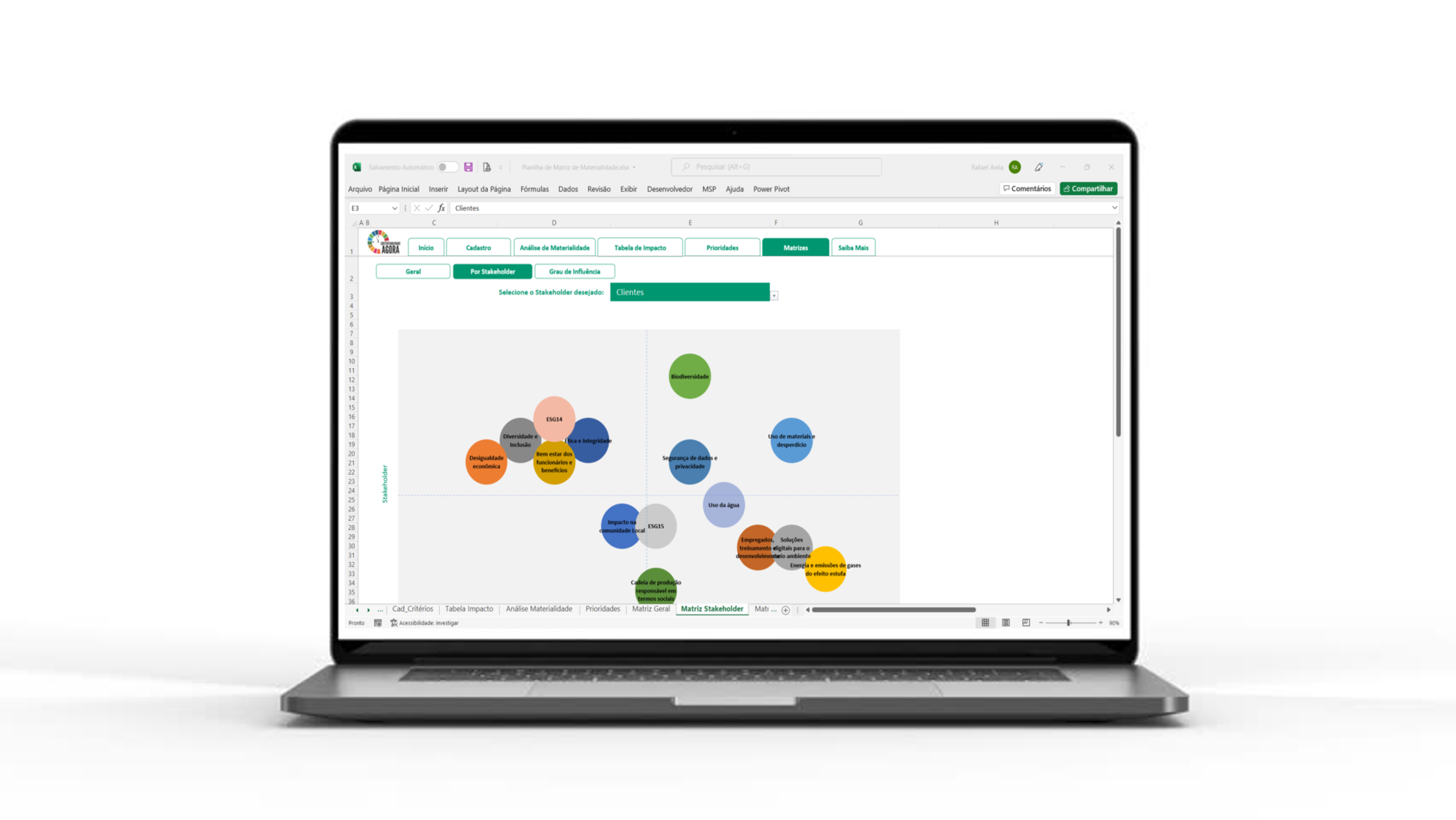 Planilha Planilha de Matriz de Materialidade em Excel