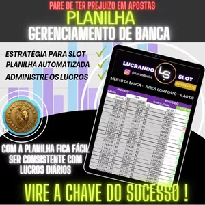 Imagem de PLANILHA DE GERENCIAMENTO DE BANCA - GUIA FÁCIL PARA SER CONSISTENTE COM LUCROS DIÁRIOS criado por Lucrando Slot na hotmart