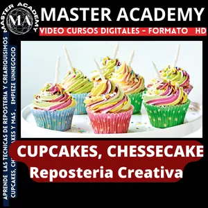 Imagen de portada para Curso online CURSO CUPCAKES, CHESSECAKES  - REPOSTERIA CREATIVA ON LINE 