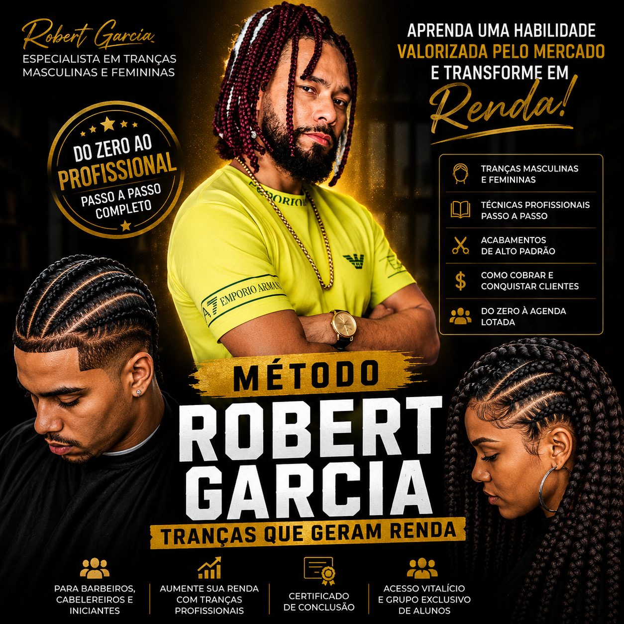 Imagem do curso Método Robert Garcia® – Tranças que Geram Renda
