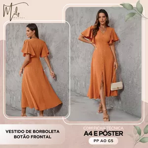 Imagem de capa para o Ebook Vestido de Borboleta Botão Frontal