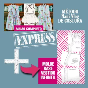 Imagem de capa para o Curso online Aulão Express + Molde PDF Vestido Infantil
